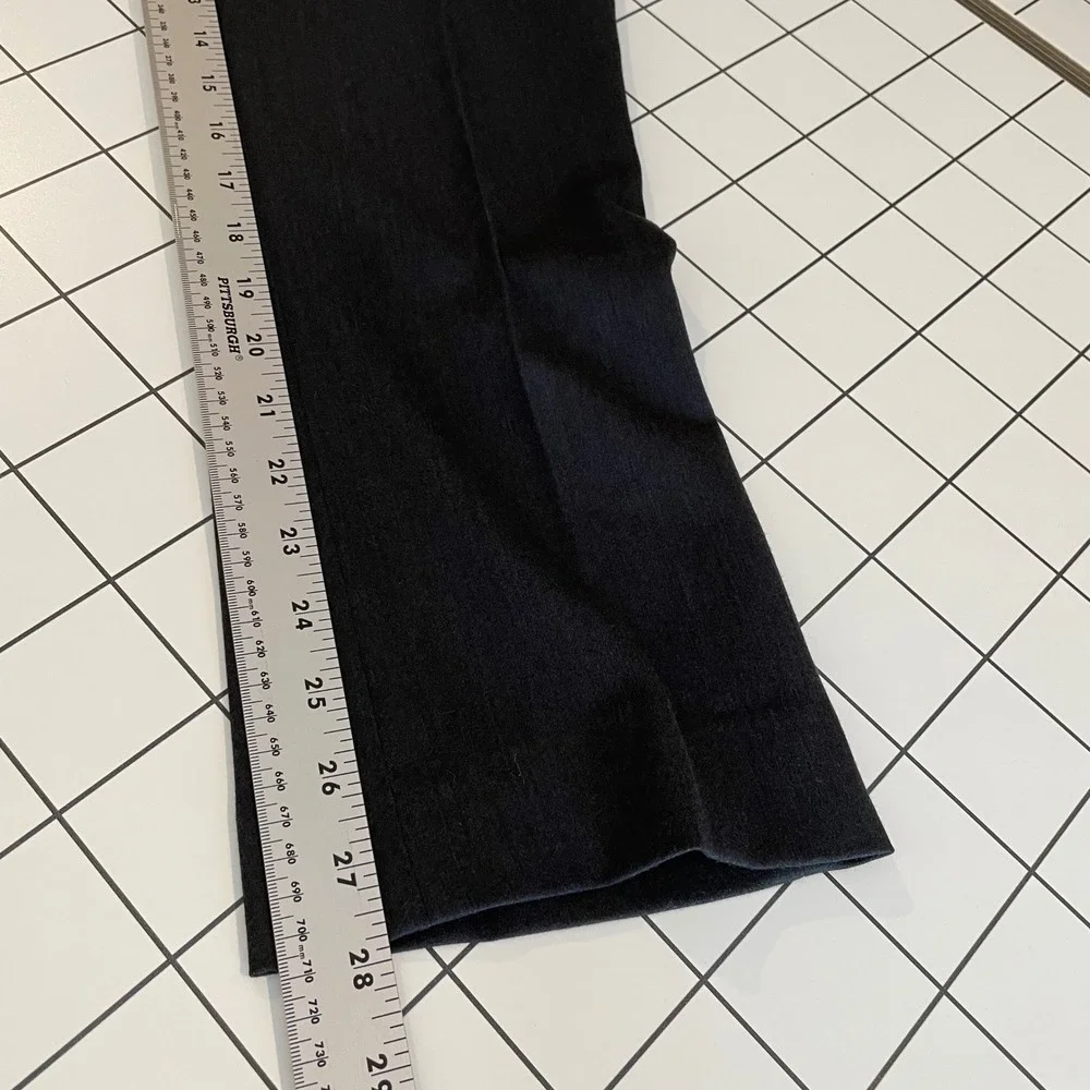 Rodika Zanian Black Virgin Wool Blend Tailored Slim Leg Dress Pants Size 38